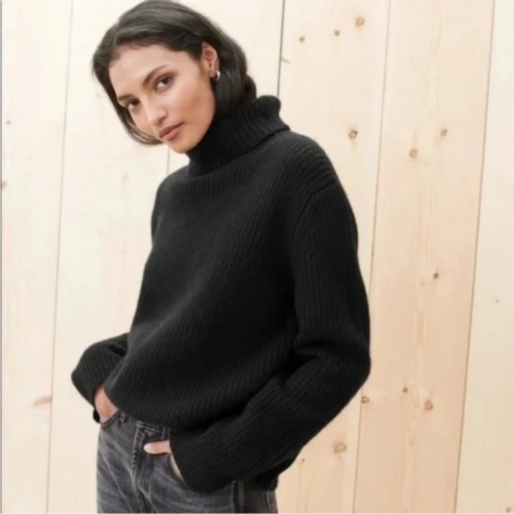 Jenni Kayne Cashmere Turtleneck Sweater Black Size Large/Medium Like New! HP🥳 - Picture 11 of 12